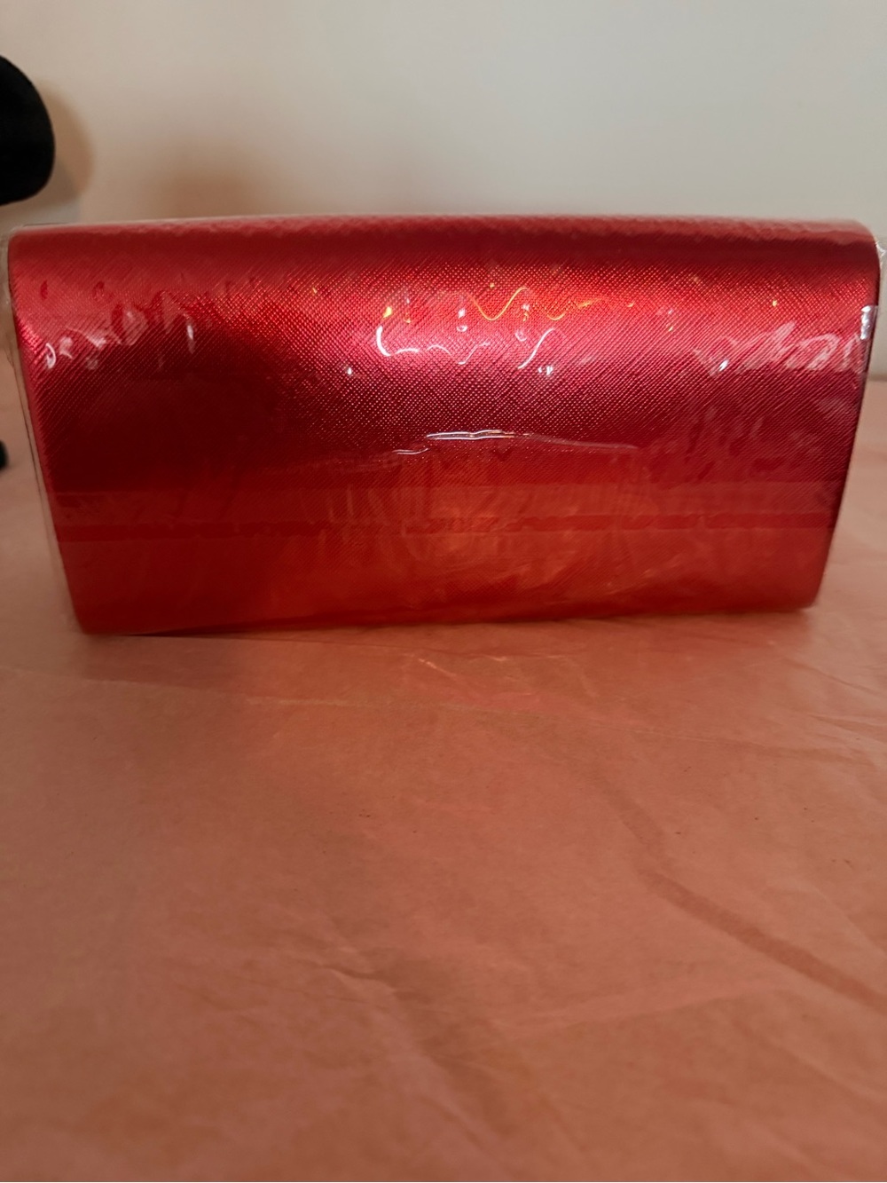 Red Women's Clutch Bag - Sleek Patent Finish